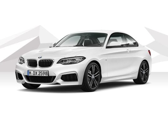 White BMW car. New car finance 